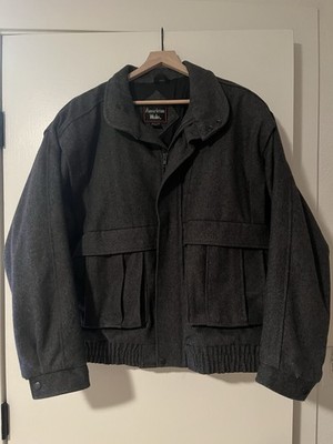 Vintage American Male Wool Blend Bomber Jacket Size Large
