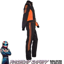 K1 RaceGear Challenger Racing Suit Kid's and Adult Sizes SFI 3.2A/1 Black/Orange