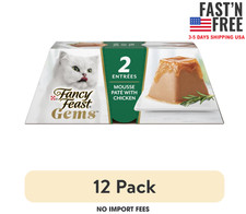 12 pack Purina Fancy Feast Gems Chicken Flavor Mousse Pate Wet Cat Food, 2 oz