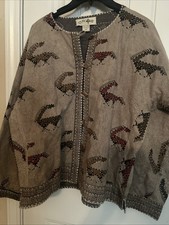 ORVIS Earthy Early Southwest Artsy Running Horses Cotton Jacket Sz M