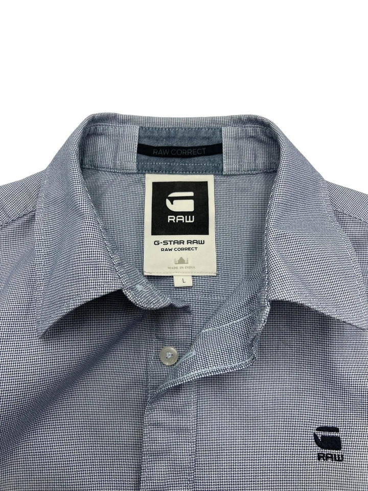 G-STAR RAW Solides Blaues Hemd Lässig Formal Herren Größe L - Bild 4 von 4