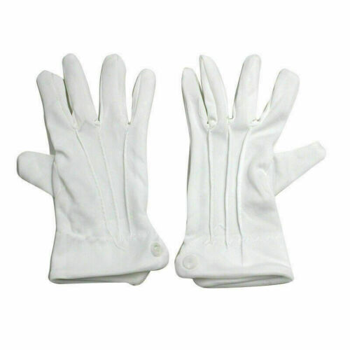 White Formal Short Gloves Tuxedo Guard Parade Santa Fancy Dress Mens Women UK - Picture 8 of 10