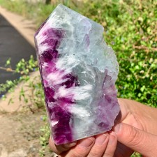 330G Natural colour Fluorite Crystal obelisk crystal wand healing