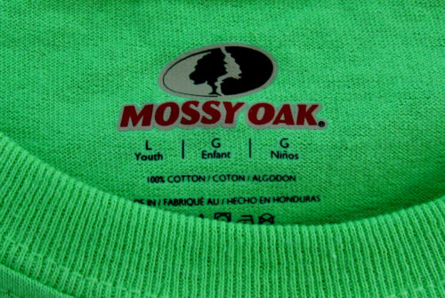 Mossy Oak Boy's Green w/ Camo Logo Graphic Short Sleeve T-Shirt Youth Size-Large - Picture 6 of 7