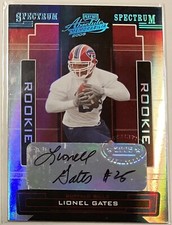 2005 Playoff Absolute Spectrum Lionel Gates Platinum Autograph 1/1 Bills 