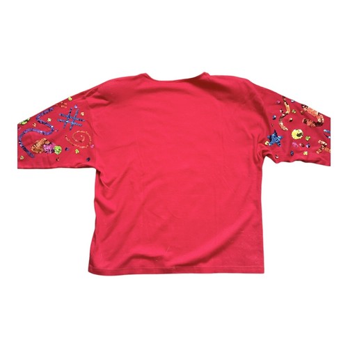 Top donna vintage cache crossing guard scuola insegnante arte paillettes taglia L - Foto 6 di 8