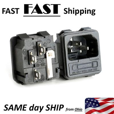 Custom Computer part AC Power Socket 120V 15A with FUSE Holder IEC320 C14 - USA