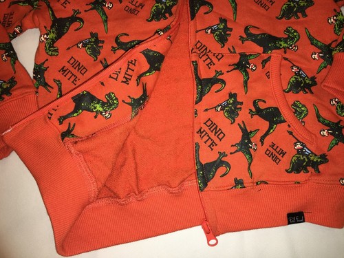 NWT $44 PAUL FRANK Dino Mite The collection hoodie jacket BOY size 4 orange - Picture 4 of 5