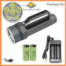 Torcia subacquea a led ricaricabile potente per immersione da sub 6000 Lumen