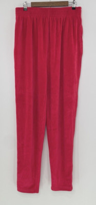 Vtg Nordstrom Active Sports Red Velour W/Pocket Straight Leg Pants XL