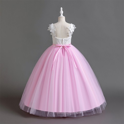 Formal Flower Girls Kids Princess Bridesmaid Wedding Long Dress Evening Gown New - Picture 22 of 53