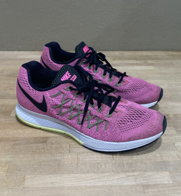NIKE Air Zoom Pegasus 749344 600 Pink Black Volt Running Shoes Womens Size 11