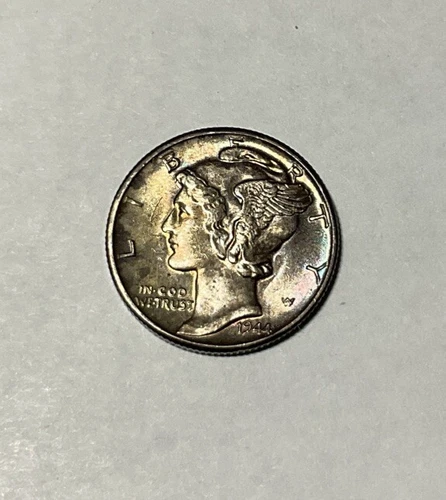 1944 10c MERCURY DIME - Great Toning - UNC -