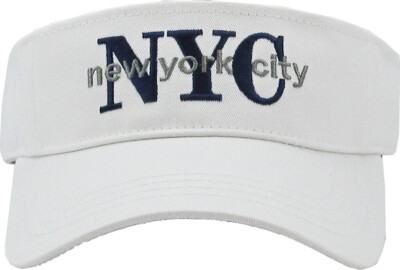 NYC New York City Sun Visor Plain Hat Sports Cap Golf Tennis Adjustable Men W...