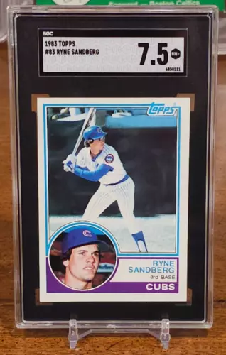 1983 Topps Ryne Sandberg Rookie #83 Chicago Cubs SGC 7.5 Near Mint+