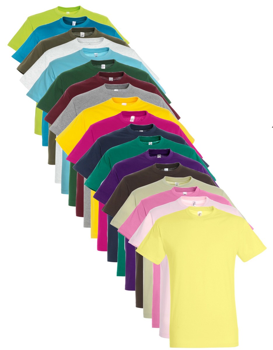 Sols Camiseta Básica De Algodón 100% Para Hombre 40 Colores S-5XL