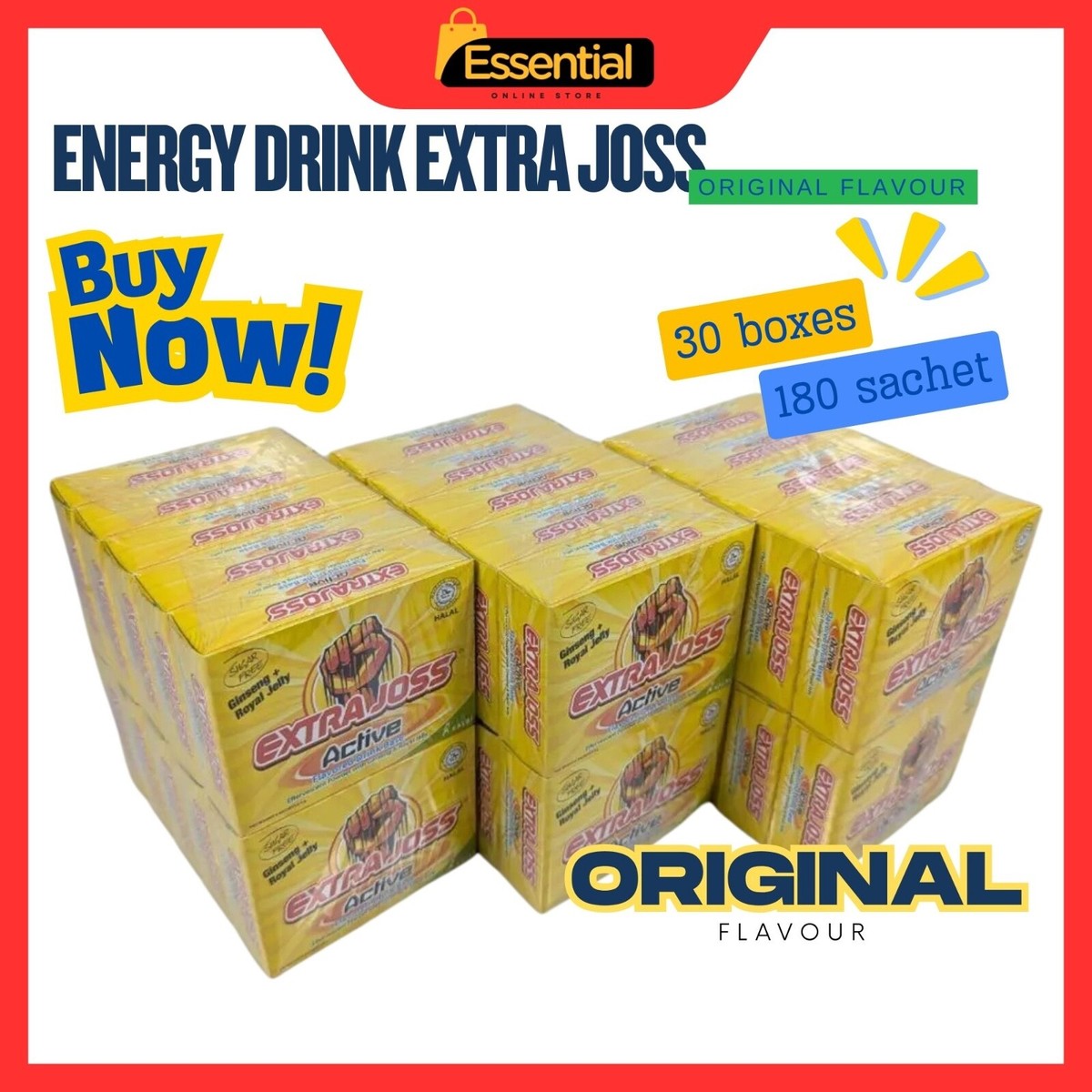 EXTRA JOSS Original Flavour 30 boxes (180 Sachets) Energy Drink 