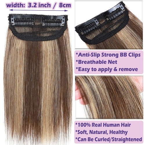 Extensiones de cabello 100% humano con clip en pequeño peinado real para agregar volumen de cabello - Imagen 4 de 22