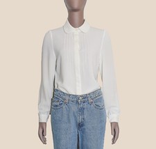 Women  s White Button Down Blouse Classic Office Wear Casual Long Sleeve Shirt