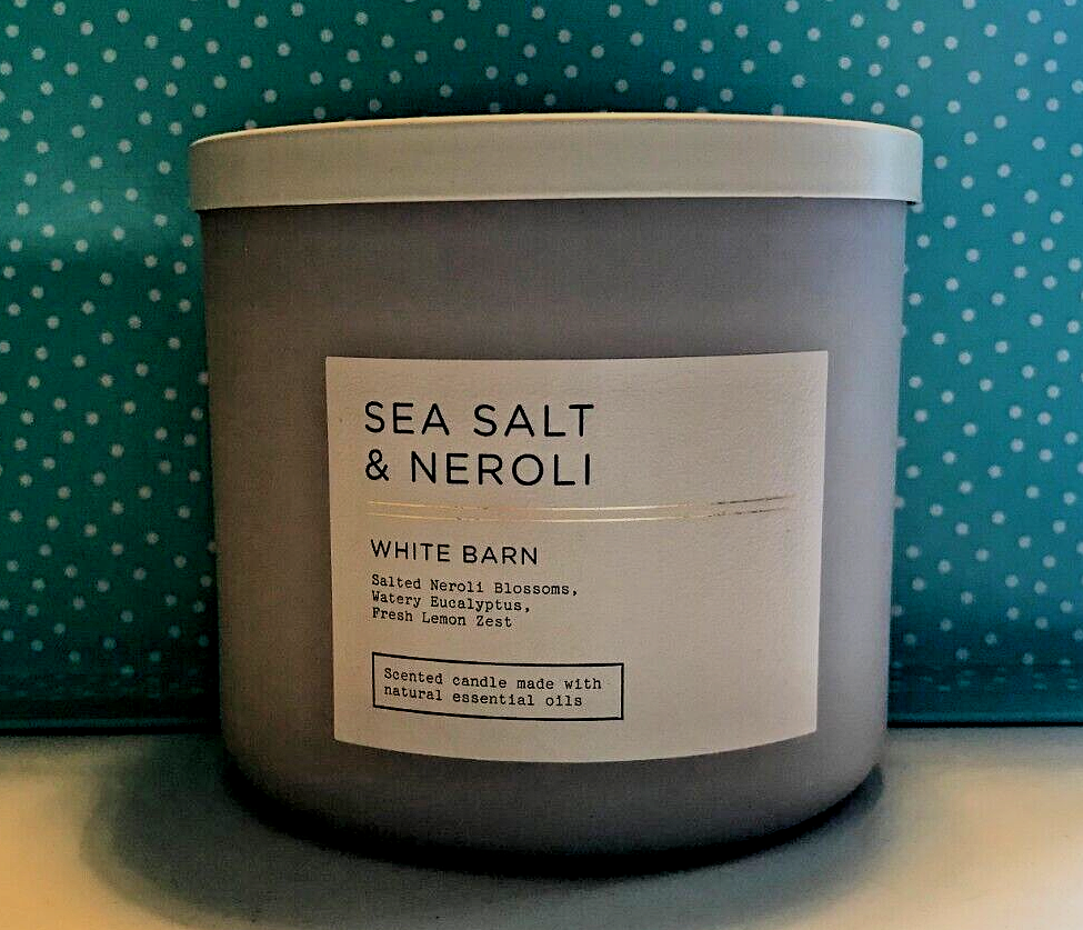 SEA SALT & NEROLI LARGE CANDLE 14.5oz 3 wick Bath Body Works 2545 HR