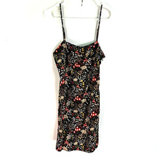 Forever 21 Black Floral Slip Dress Womens Size M