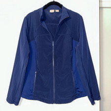 Chicos Zenergy Women  s Active Zip Up Jacket Blue Size 2 Large 