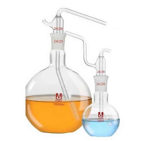 Lab Glassware Triangle Gas Washing Bottle 50ml-3000ml Standard Joint Round Flask - Picture 6 of 10