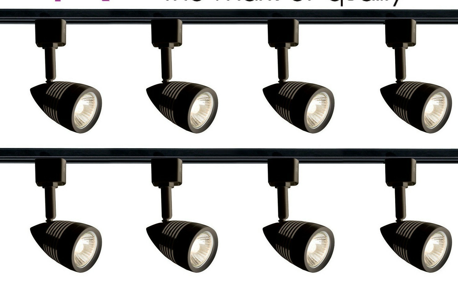 Track Lighting Set Kit 8 x Spotlight GU10 LED Spot Black 4m Shop