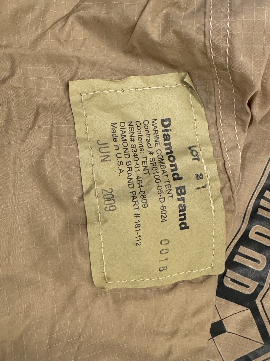 USMC Marine Combat Tent Woodland Camo Diamond Brand w/ Rain Fly