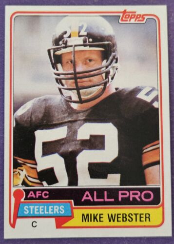 1981 Topps #10 Mike Webster All-Pro Football card Pittsburgh Steelers! HOF! - Afbeelding 1 van 2