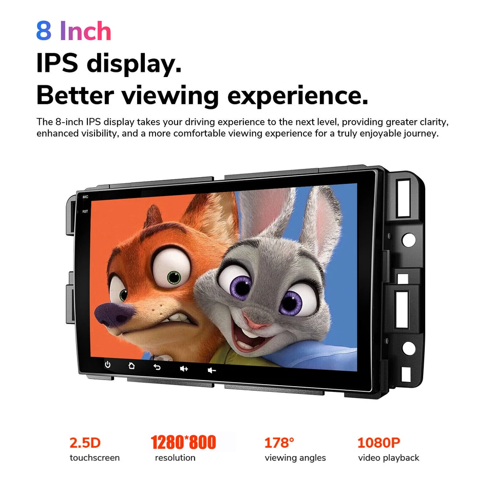 For Chevy Silverado 2007-2013 1500 2500 4core 4+64G Carplay Stereo 8" Radio GPS Foto 4 de 4