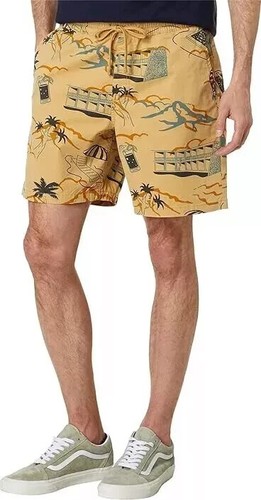 Vans Range Relaxed Cotton Stretch Drawstring Shorts Taos Desert Taupe XLarge NWT
