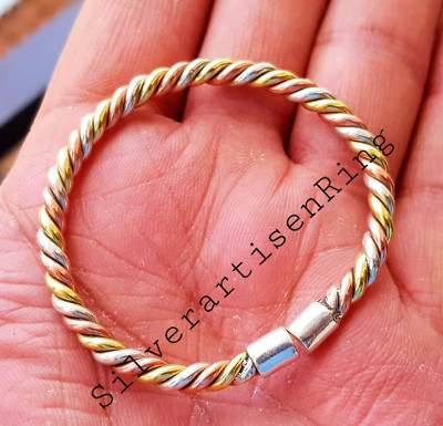 Pure Copper Tensor Ring Bangle Bracelet, Copper round cuff adjustable bangle