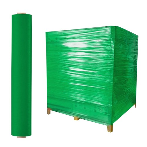 Envoltura de palet rollo retráctil elástico azul y verde para embalaje 400mm x 300m 20mu - Imagen 2 de 3