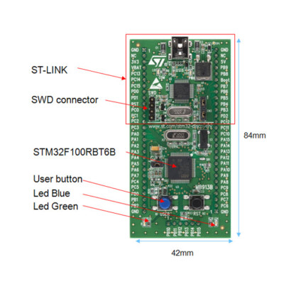 ST STM32VL-Discovery ARM Development Tool; ST-Link USB Demo Board Kit ...