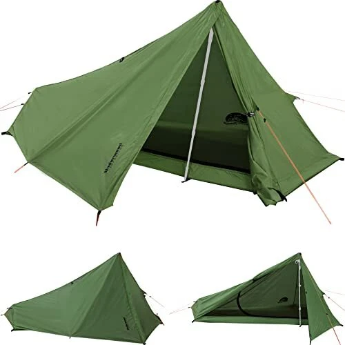 1 Person and 2 Person Trekking Pole Tent for Backpacking