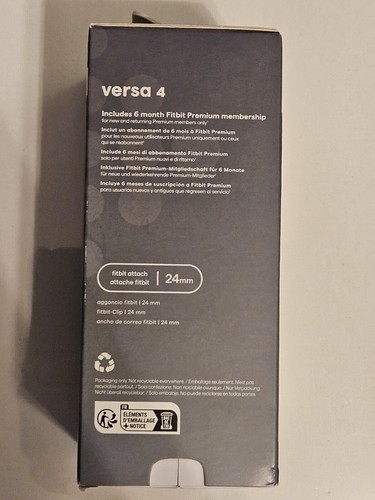 NEW in box fitbit versa 4 Fitness smartwatch Aluminum Case Waterfall Blue Band - Picture 4 of 6
