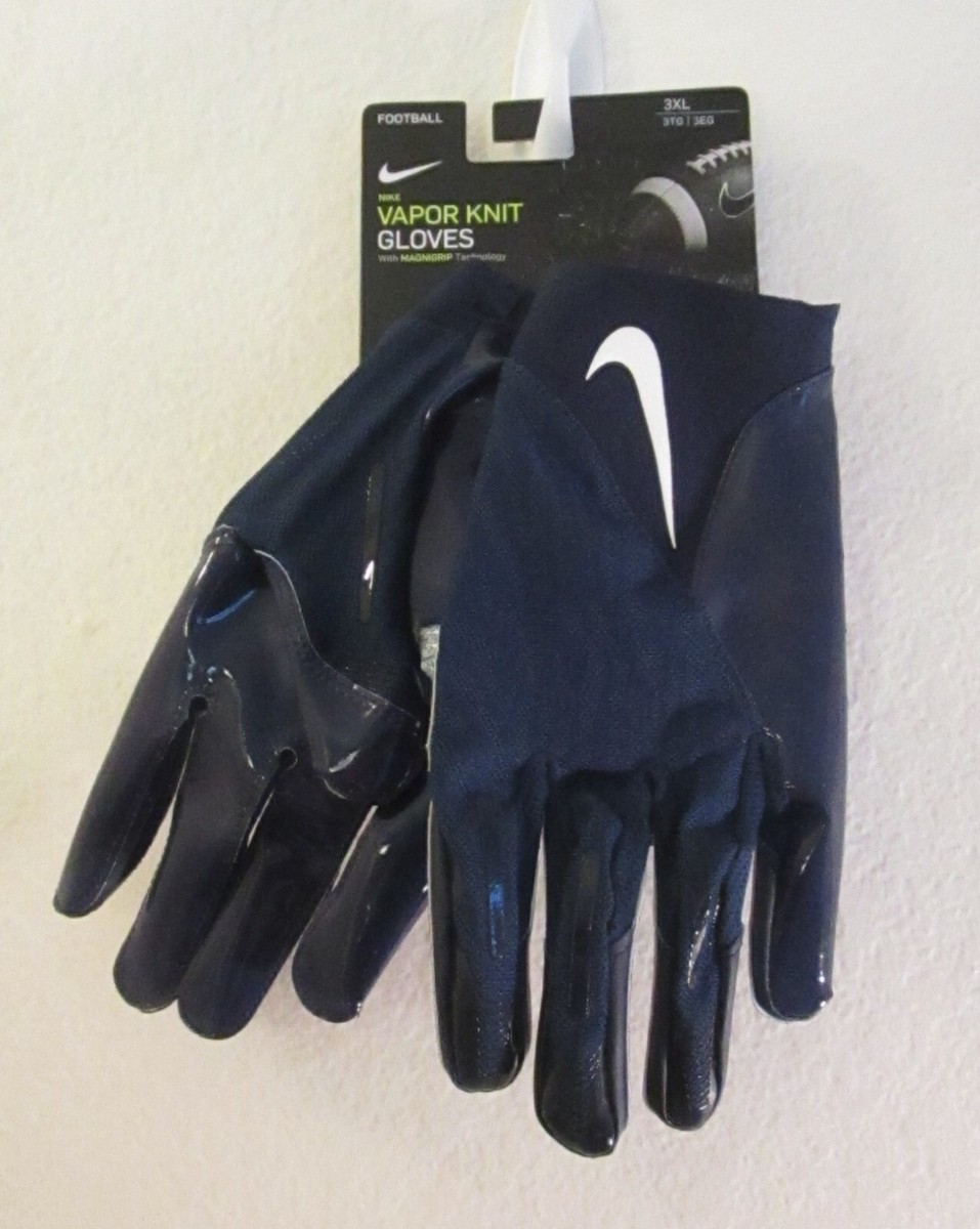 NWT Nike Vapor Knit Skill Football Gloves 3XL Navy/White