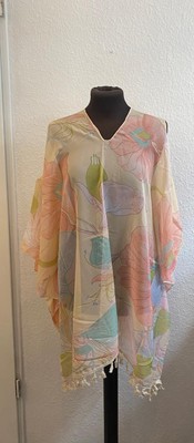 Italy Tunika Poncho Hängerchen  Überwurf bunt rosa Offshoulder Grösse 34bis48 P6