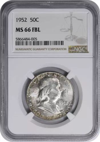 1952 Franklin Silver Half Dollar MS66FBL NGC