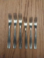 Studio William Stainless Flatware PAPAYA Mirror 3 Salad Forks 3 Dinner Forks MCM