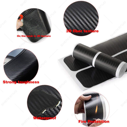 For Chevrolet Silverado Door Sill Protector 4D Carbon Fiber Scuff Plate Stickers - Foto 8 di 12