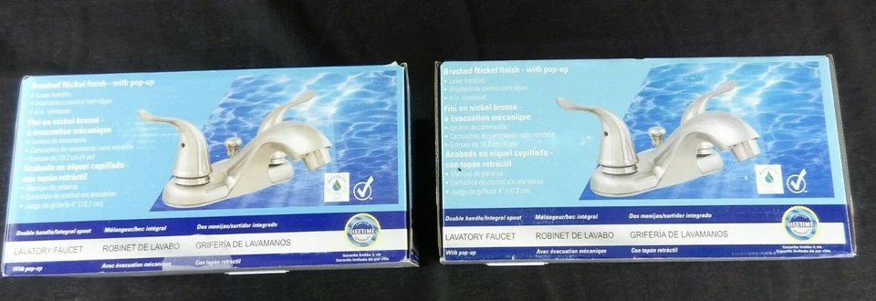 LDR Ind. Exquisito grifo de lavabo con níquel cepillado emergente paquete de 2 Foto 2 de 3