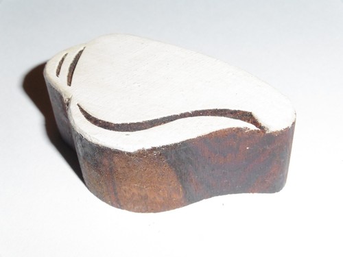 Conch Shell Seaside Stamp 3.5cm x 6.2cm Indian Hand Carved Wooden Printing Block - Picture 2 of 3