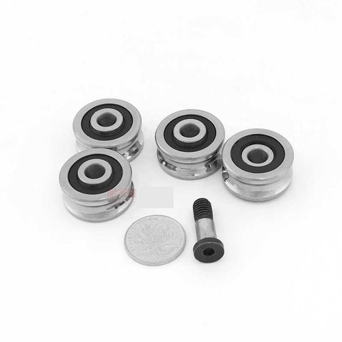 Metal Pulley U/V Groove Ball Bearings Wheel Steel Guide Roller Bore 3/4/5/6mm - Picture 8 of 8