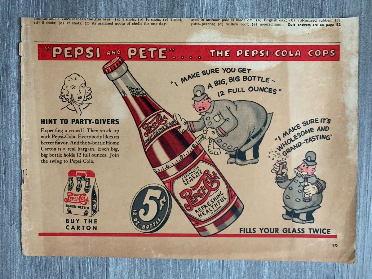 1940 PEPSI-COLA 10.5x7.5