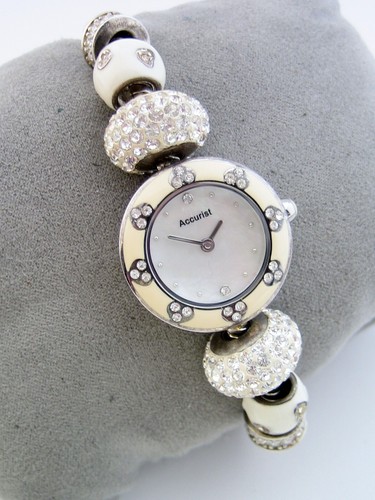 ACCURIST WATCH CHARMED WOMENS LB1444WC STAINLESS STEEL CRYSTALS GENUINE - Picture 2 of 6