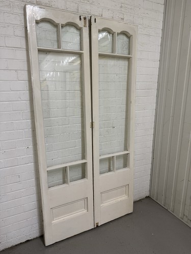 Porte doppie in legno vetro singolo francese da recupero 1980 o 1965 x 983 o 990 mm - Foto 3 di 18