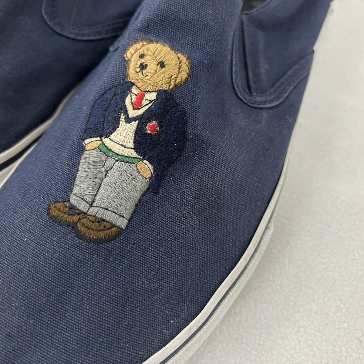 Polo Ralph Lauren‎ Thompson Slip-On Sneaker Martini Bear Blue White Size 10D Polo thompson slip on buy - Official Online Store main image 4