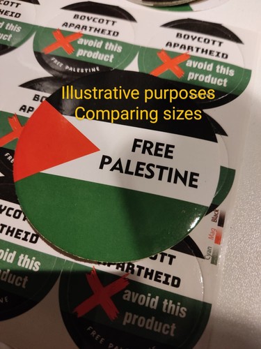 IMPERFECT! 50 X LARGE "Free Palestine" Stickers 63mm. Solidarity with Gaza - Picture 7 of 9